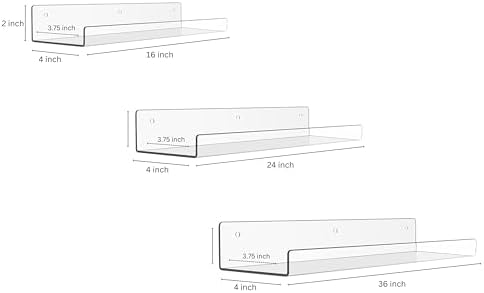 Rebecca Luxurious Acrylic Floating Shelves for Wall - 2 Pack