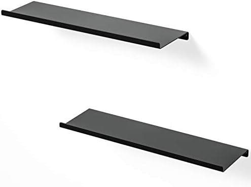 SRIWATANA Black Metal Wall Shelves 2 Pack