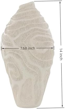 Coral Pattern Resin Vase 14 Inches Modern Decor