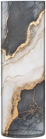Black and Gold Marble Plastic Flower Vase 118 x 39 Inch