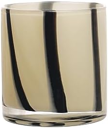 Bloomingville Round Glass Candle Holder with Stripes