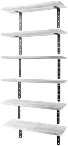 Lavish Home Set of 6 White Floating Shelves