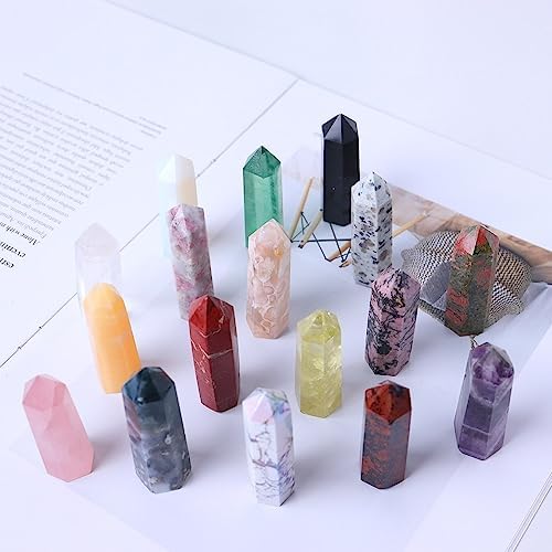PEKMAR Natural Crystal Tower with Rose Quartz and Amethyst