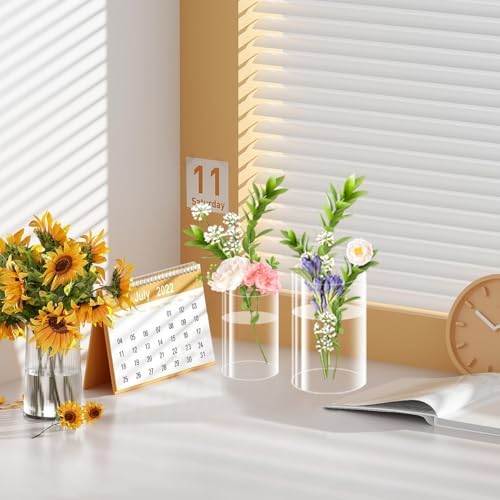 32 Pack Clear Acrylic Vases Set 4 6 8 10 Inches Tall