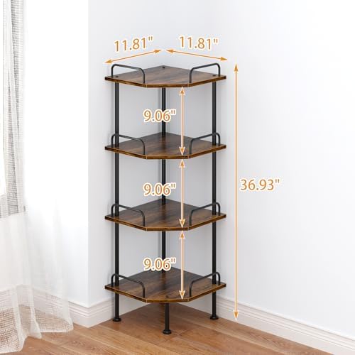 4-Tier Corner Shelf with Wheel for Home