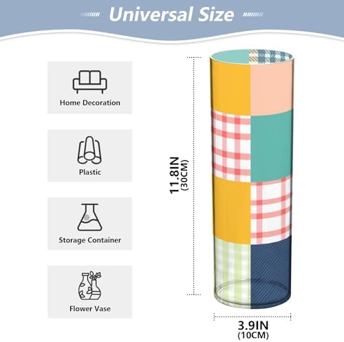 Colorful Checkerboard Plastic Vase for Centerpieces