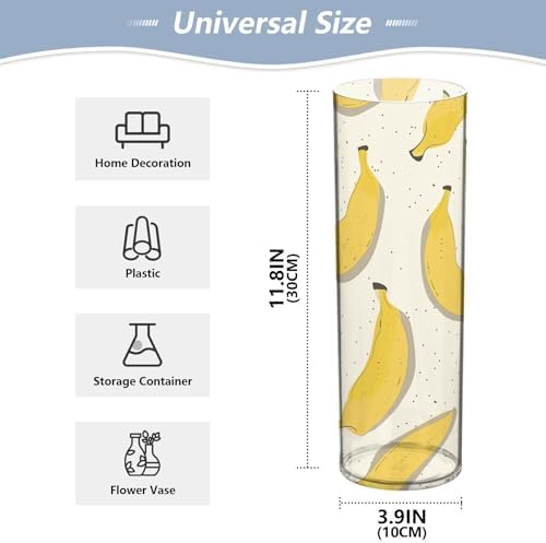 Cute Cartoon Banana Plastic Hurricane Candle Holder with Decorative Vase