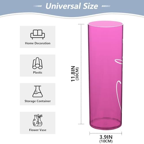 Custom Bright Pink Gradient Plastic Vase for Centerpieces