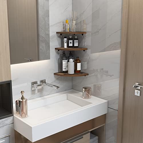 HORLIMER 6 Pack Floating Corner Shelves