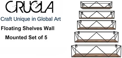 CRUGLA Wall Mounted Floating Shelves Set of 5