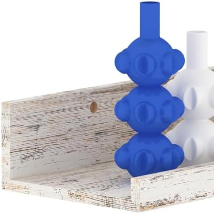 Lyeasw Set of 5 Rustic White Floating Shelves 24 Inch Long