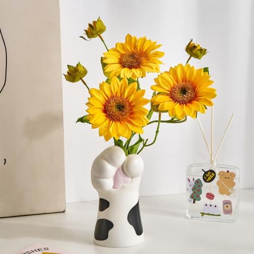 WAIT FLY Cat Paw Ceramic Flower Vase Black
