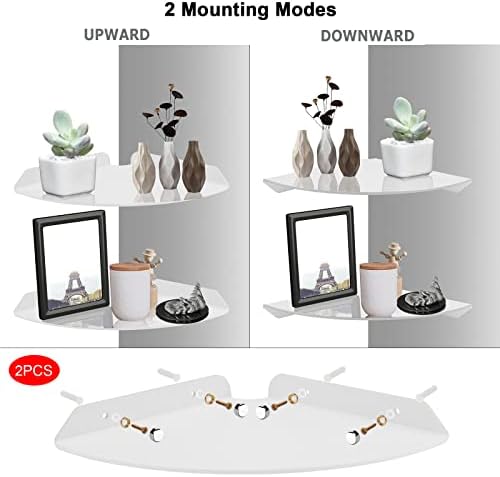 Cosmos Clear Floating Corner Shelves 2 Pcs Wall Mount Organizer