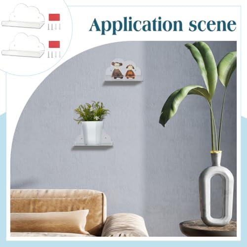 PH PandaHall 4pcs Acrylic Floating Shelves for Home Decor