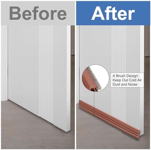 Uxcell 3 Pc Door Draft Stopper with Brush Grey 3Ft