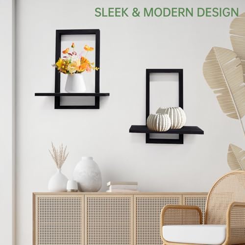 Square Floating Shelves Set of 2 - Modern Chic Wall Decor