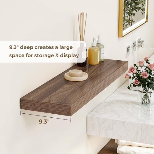 Dreamland 40 Inch Floating Shelves Set of 2 Walnut