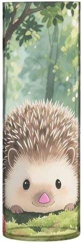 Cute Hedgehog Pattern Clear Plastic Cylinder Vase 118 Inch Tall