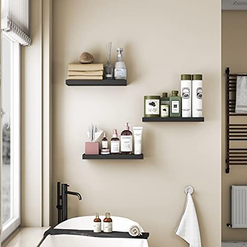 GREENDEW Floating Shelves Invisible Wall Mounted Set of 2 Black