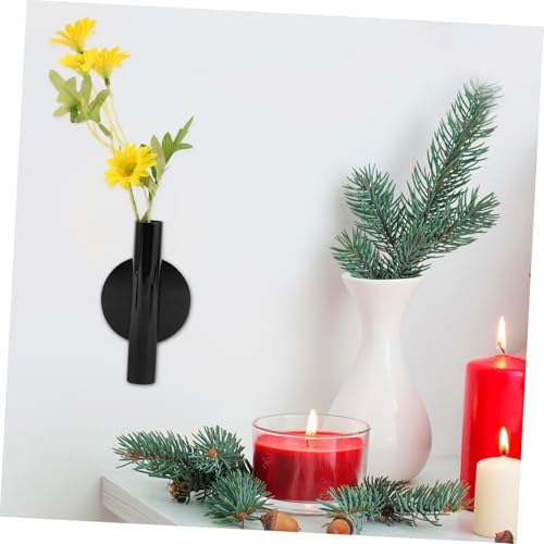 ABOOFAN 2Pcs Wall Mounted Metal Flower Vases No Drill Adhesive Installation