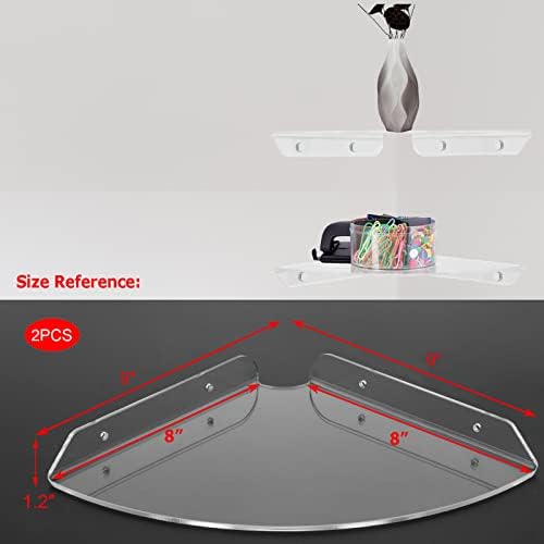 Cosmos Clear Floating Corner Shelves 2 Pcs Wall Mount Organizer