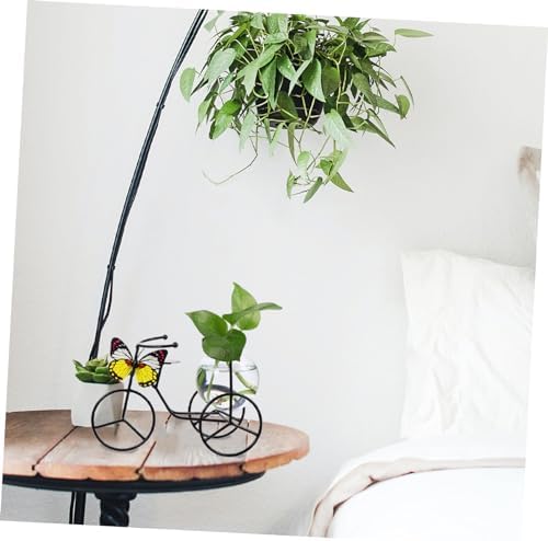 Modern Decorative Pedicab Glass Vase Wrought Iron Holder