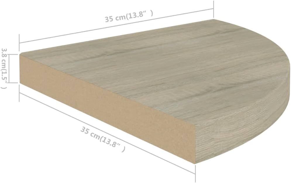 Floating Corner Shelf Oak 138x138x15 MDF
