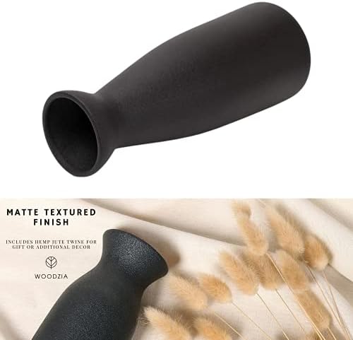 WZ WOODZIA Black Ceramic Vase for Pampas Grass