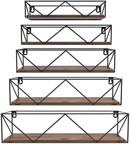 CRUGLA Wall Mounted Floating Shelves Set of 5