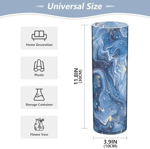 Blue and White Marble Plastic Candle Holder 118 x 39 Inch