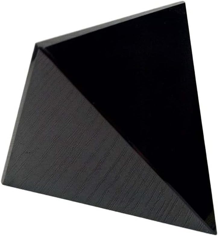 GOMOSU Natural Obsidian Quartz Pyramid Decorative Stone