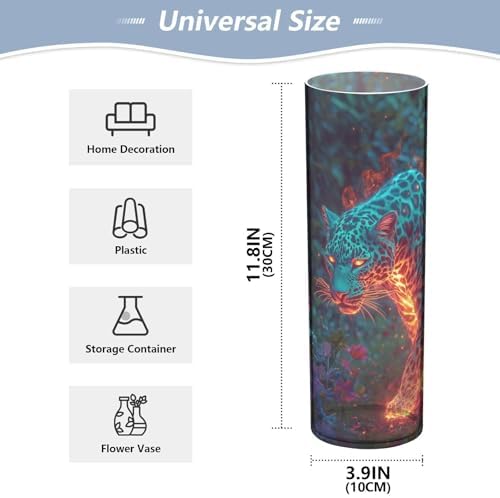 Turquoise Flash Leopard Plastic Vase 118 x 39 Inch
