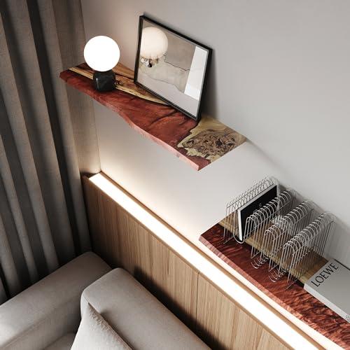 RWA Unique Floating Shelves Epoxy Wood Small Amber