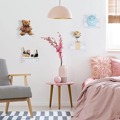 Juexica Small Acrylic Floating Wall Shelves for Home Decor