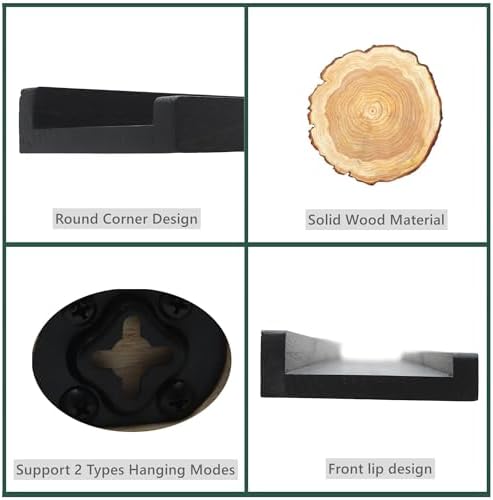 Modern Floating Shelf Set of 4 24 Inch Wall Mount Picture Ledge Display