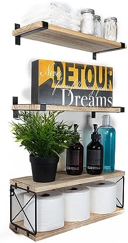 2 Moons Floating Shelves - Light Brown 4 Piece Set