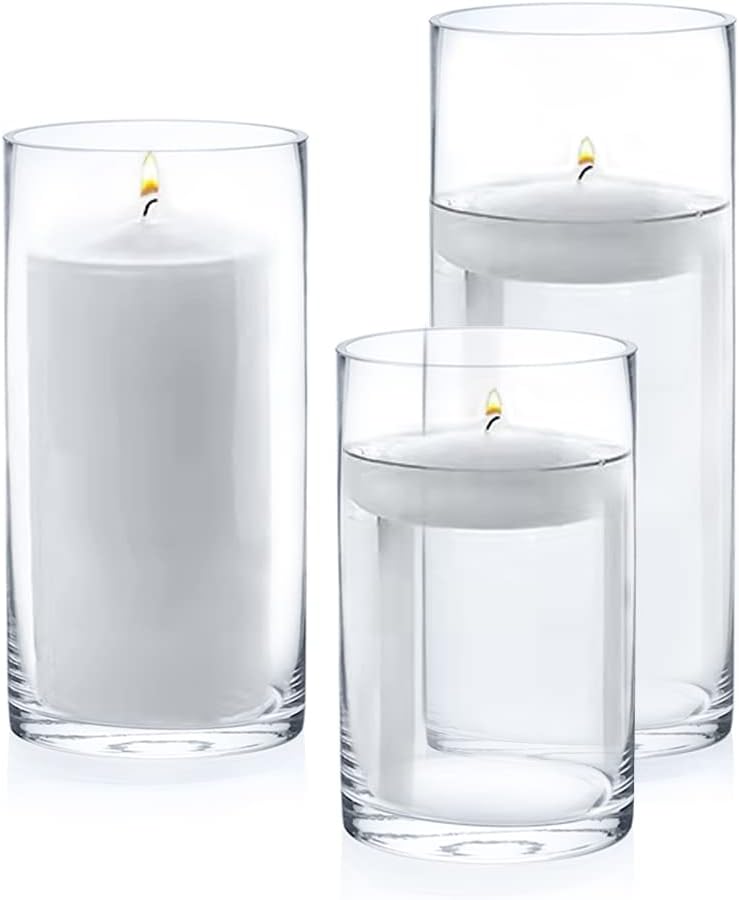 Enova Floral Clear Glass Cylinder Vase 6x10 Inches
