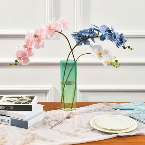 J JOYSAY Custom Teal Yellow Vase for Centerpieces