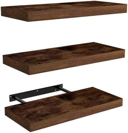 AT-VALY Floating Shelves Set of 3 156IN Wall Decor