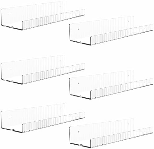 Cq Acrylic Clear Floating Shelves Set of 6 for Display Storage
