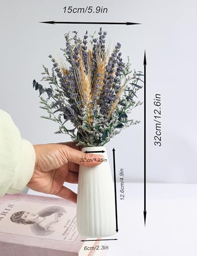 Lavender Bouquets with Ceramic Vases Wedding Decor