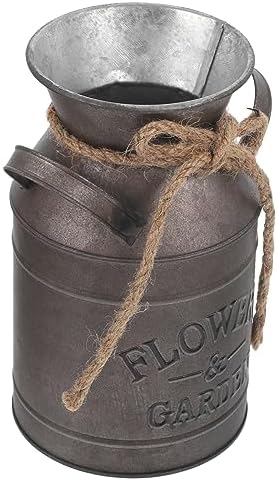 Rustic Galvanized Iron Milk Can Dried Flower Vase