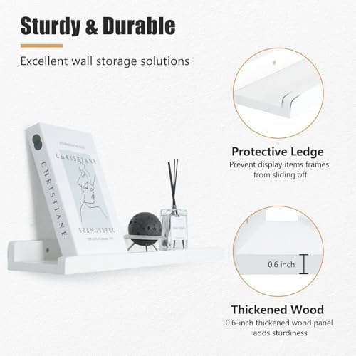 White Floating Shelves for Wall 24 Inch