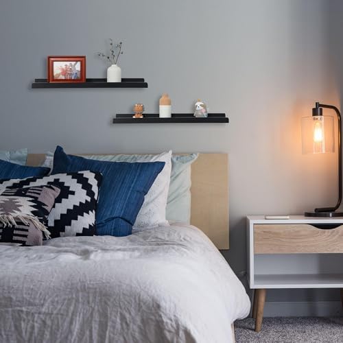 Modern Floating Shelf Set of 4 24 Inch Wall Mount Picture Ledge Display