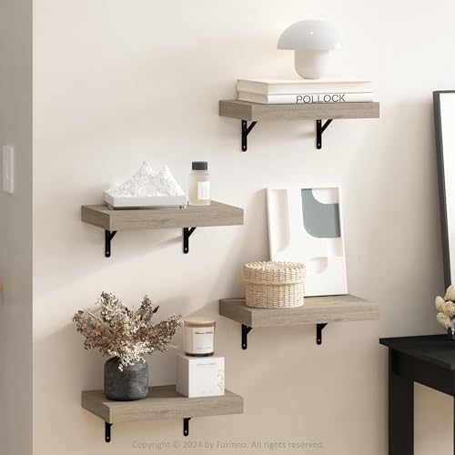 Furinno Tanna 15 Inch Wall Mounted Floating Shelves Set of 4