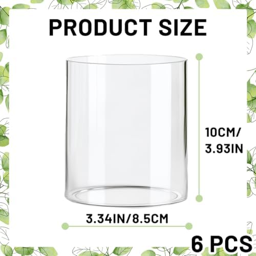 6 Pcs Glass Cylinder Vase for Party Centerpieces