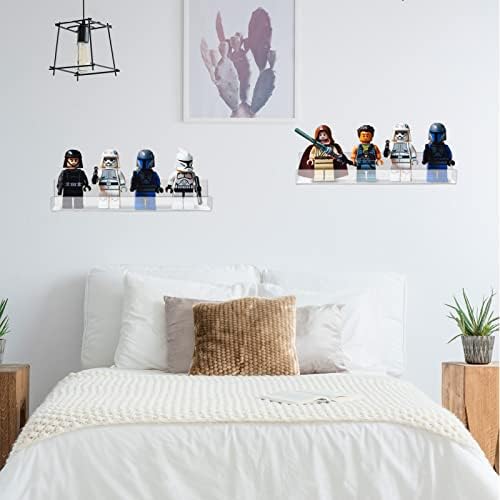 Blulu 4 Pack 14 Inch Acrylic Floating Bookshelf
