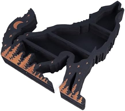 Pssopp Wolf Wooden Crystal Display Shelf