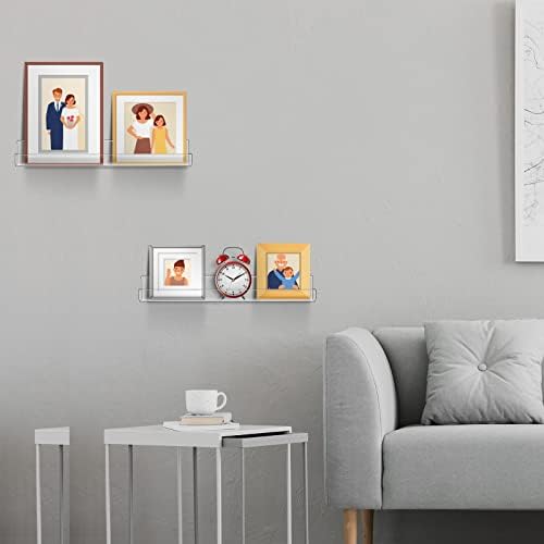 Jetec 24 Pcs Clear Floating Acrylic Shelves for Home Organization