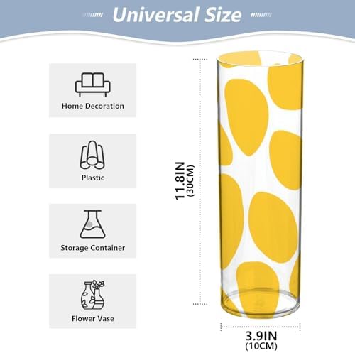 Clear Plastic Hurricane Vase with Yellow Spots 118 x 39 Inch